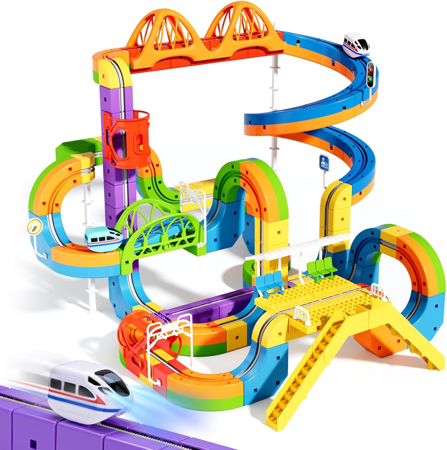 3D Flexible Electric Train & Race Track Set - Anti-Gravity STEM Toy for Kids 🚂🏎️