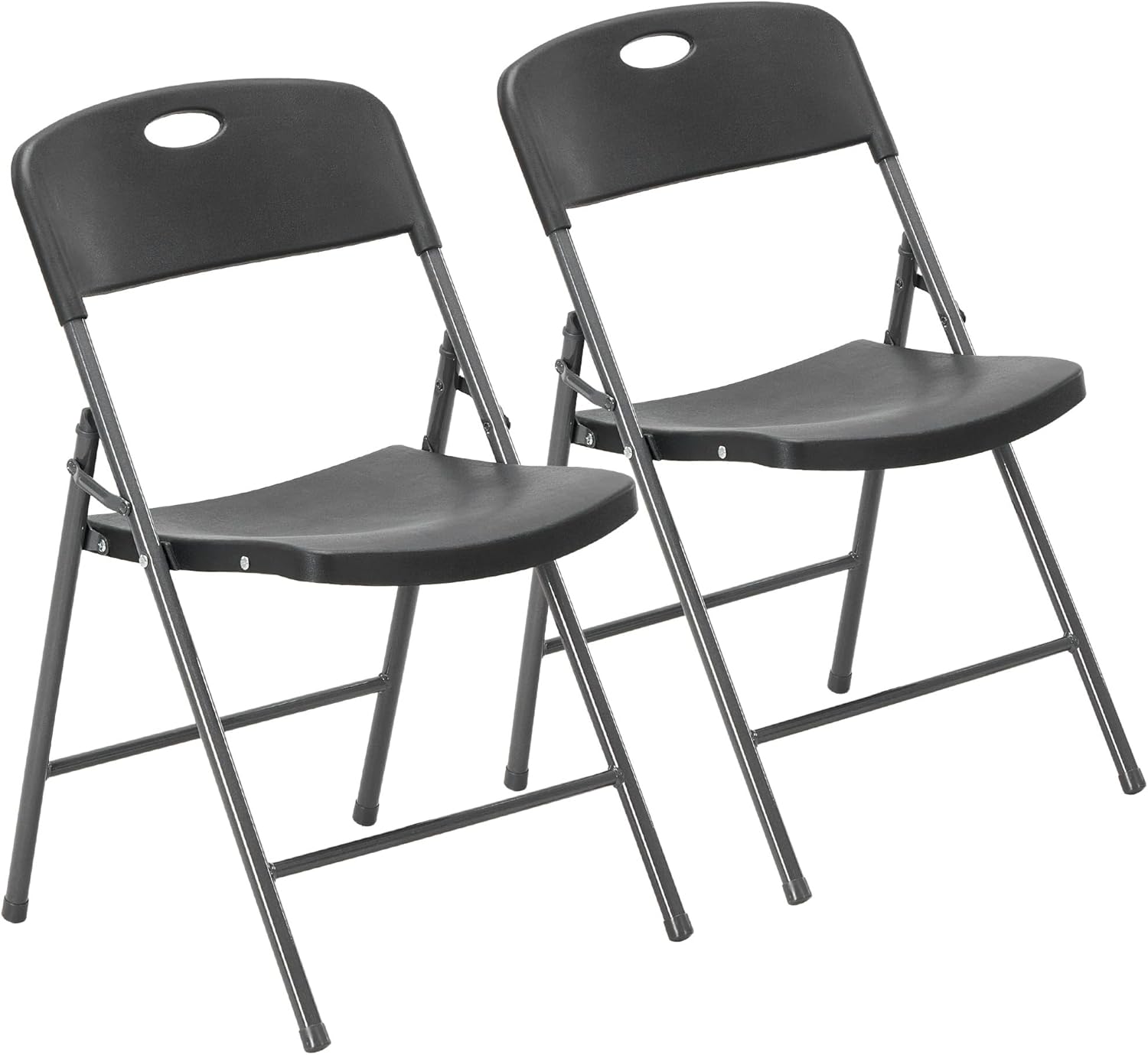 DUMOS Folding Chairs Sets of 8, 330lbs Plastic Stackable Portable Patio Dining Sets, Fold Up for Indoor Outdoor, Camping, Garden, Party, Meeting (White)