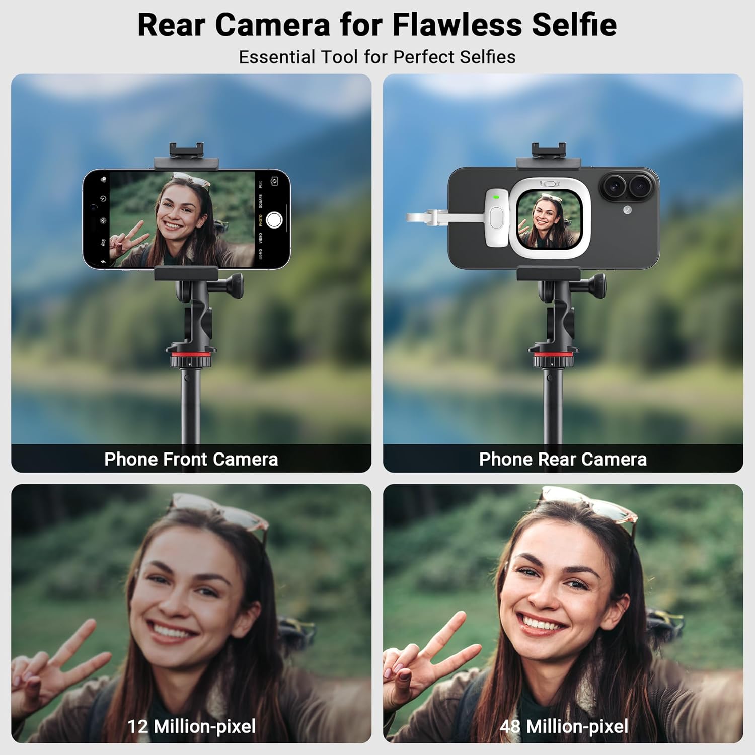 Phone Rear Camera Selfie Monitor Screen - AMOLED Real-Time Preview for Vlogging & Live 🤳✨