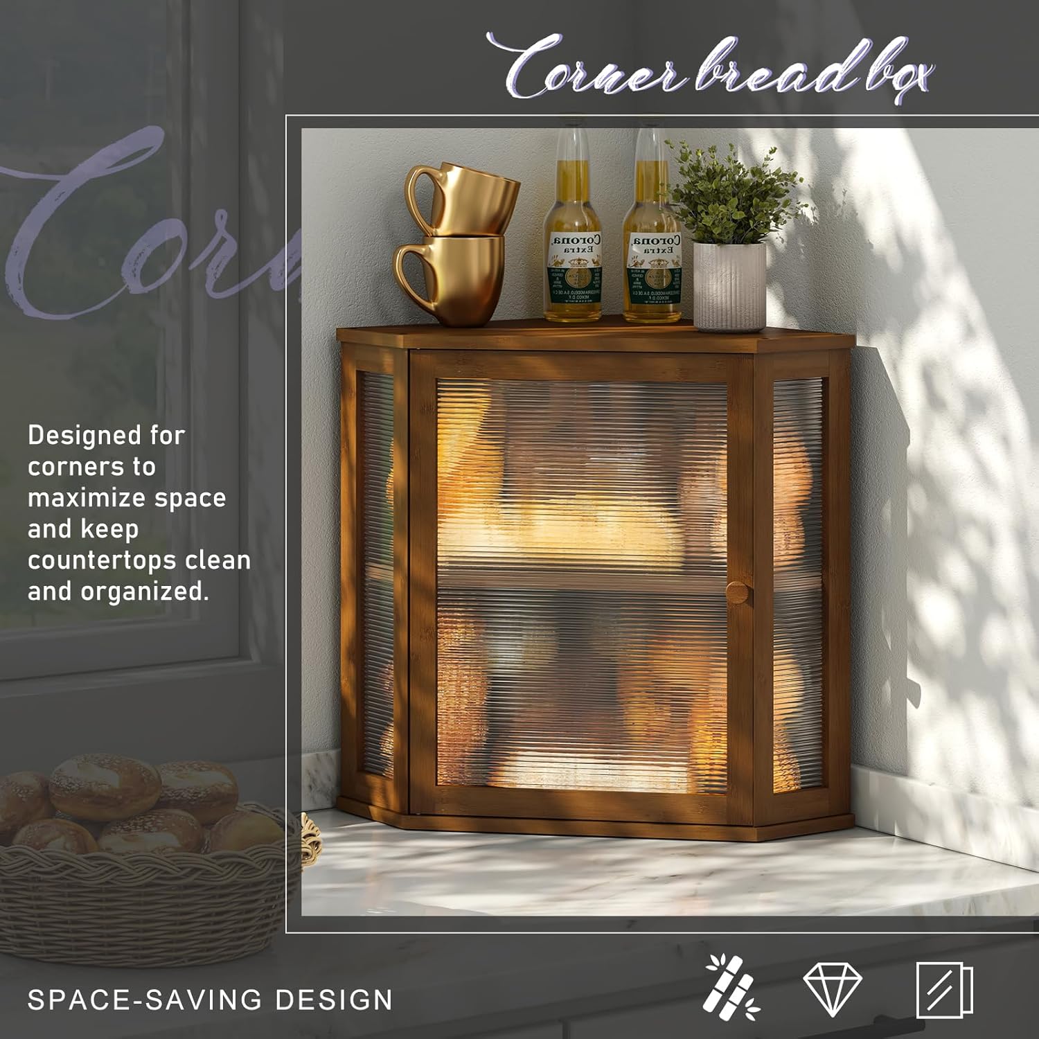 Artisan Corner Bread Bin | Space-Saving Farmhouse Storage 🍞✨