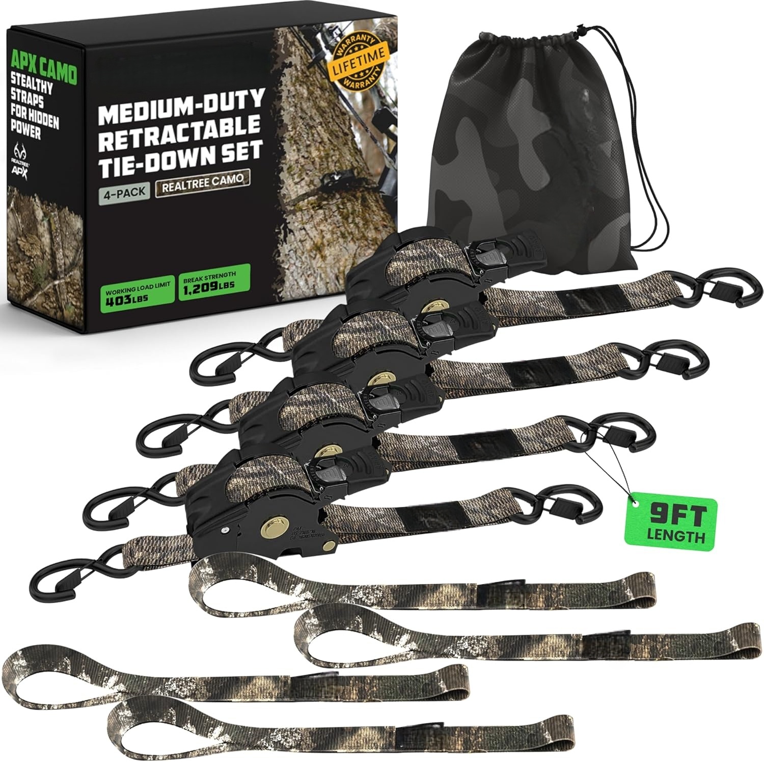 Auto-Retractable Ratchet Straps (4-Pack) - 1" x 10FT Heavy Duty Tie Downs 🚛⛓️