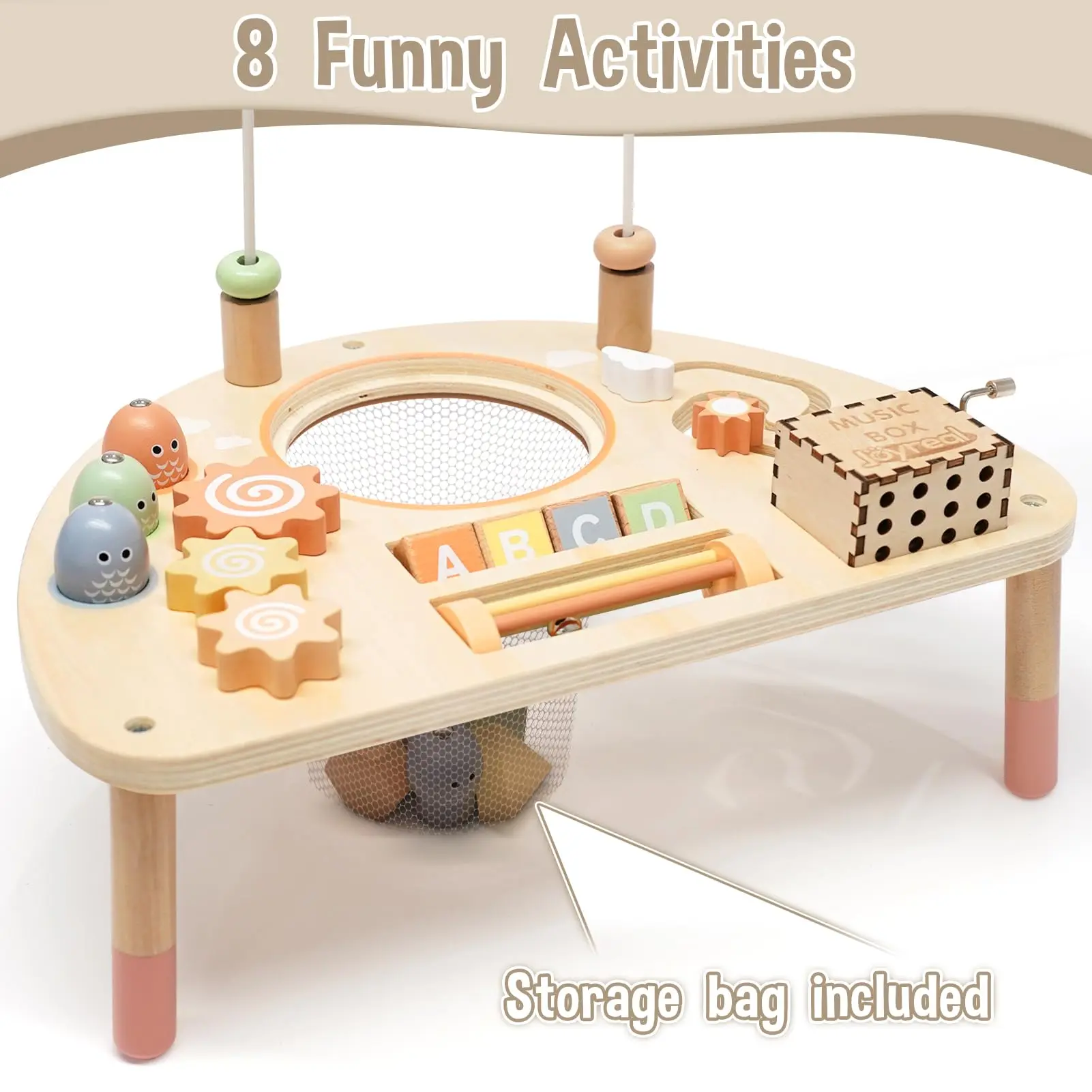 8-in-1 Wooden Montessori Activity Table for Toddlers