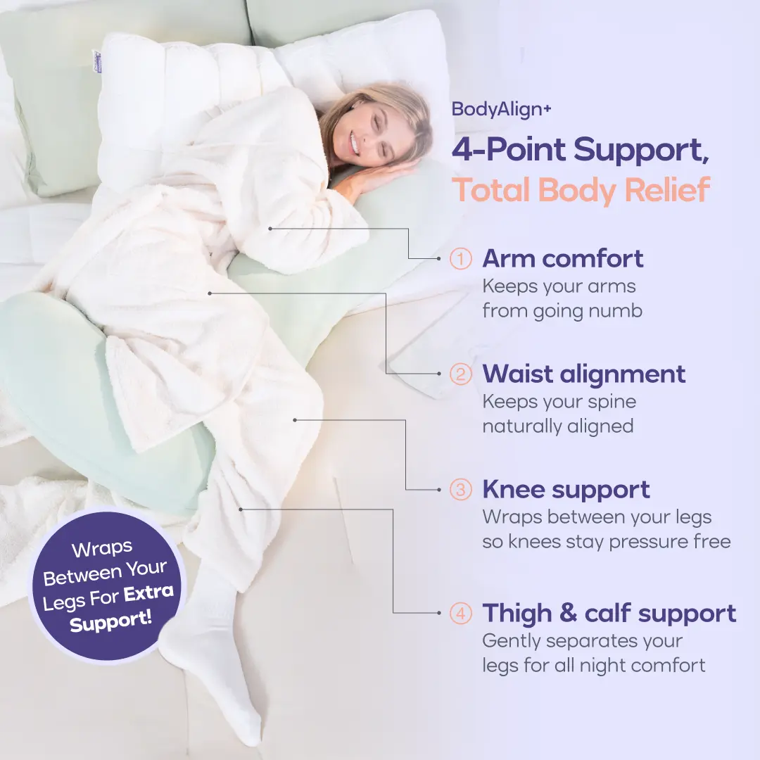 Full Body Ergonomic Support Pillow - Cooling Maternity & Pregnancy Relief 🤰💤