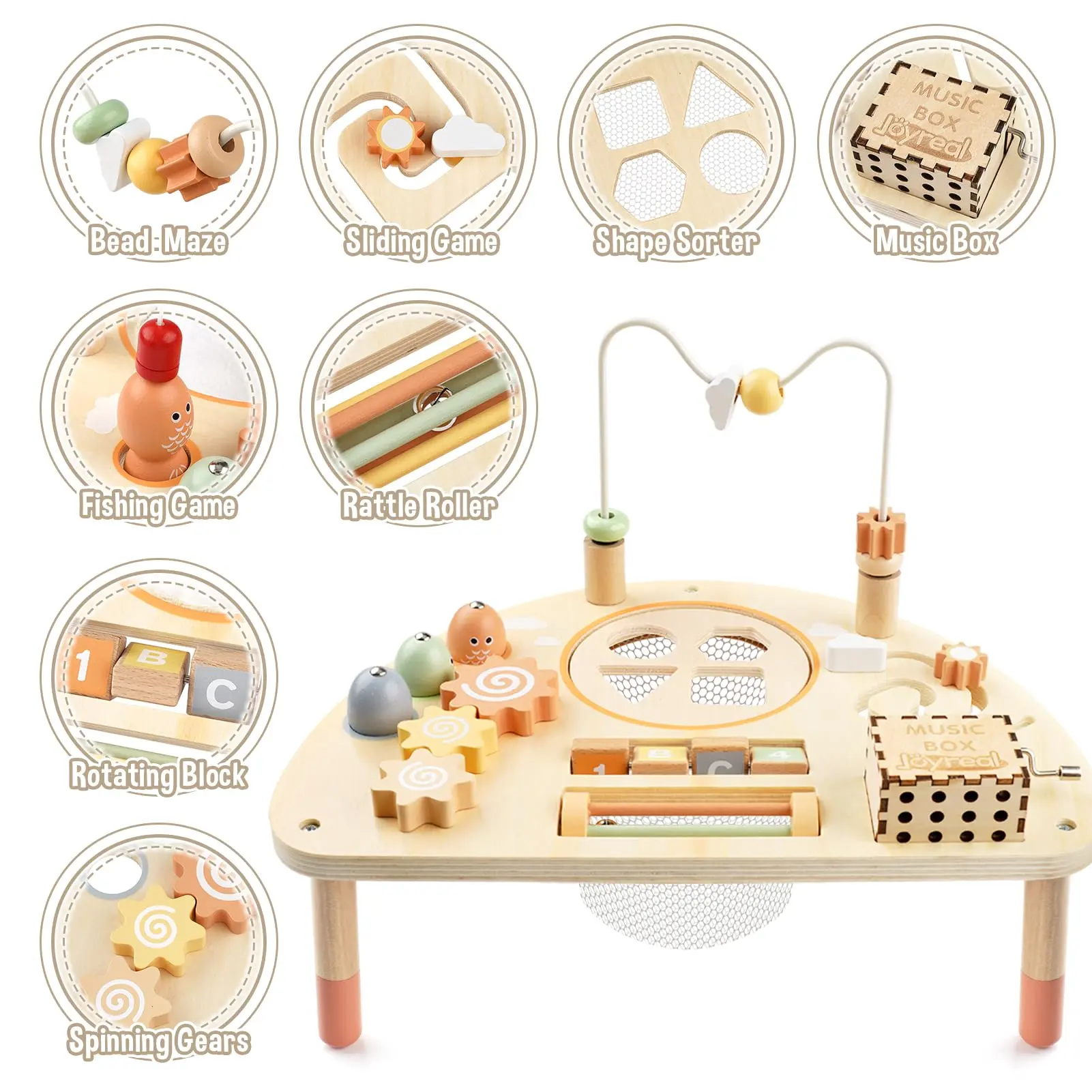8-in-1 Wooden Montessori Activity Table for Toddlers