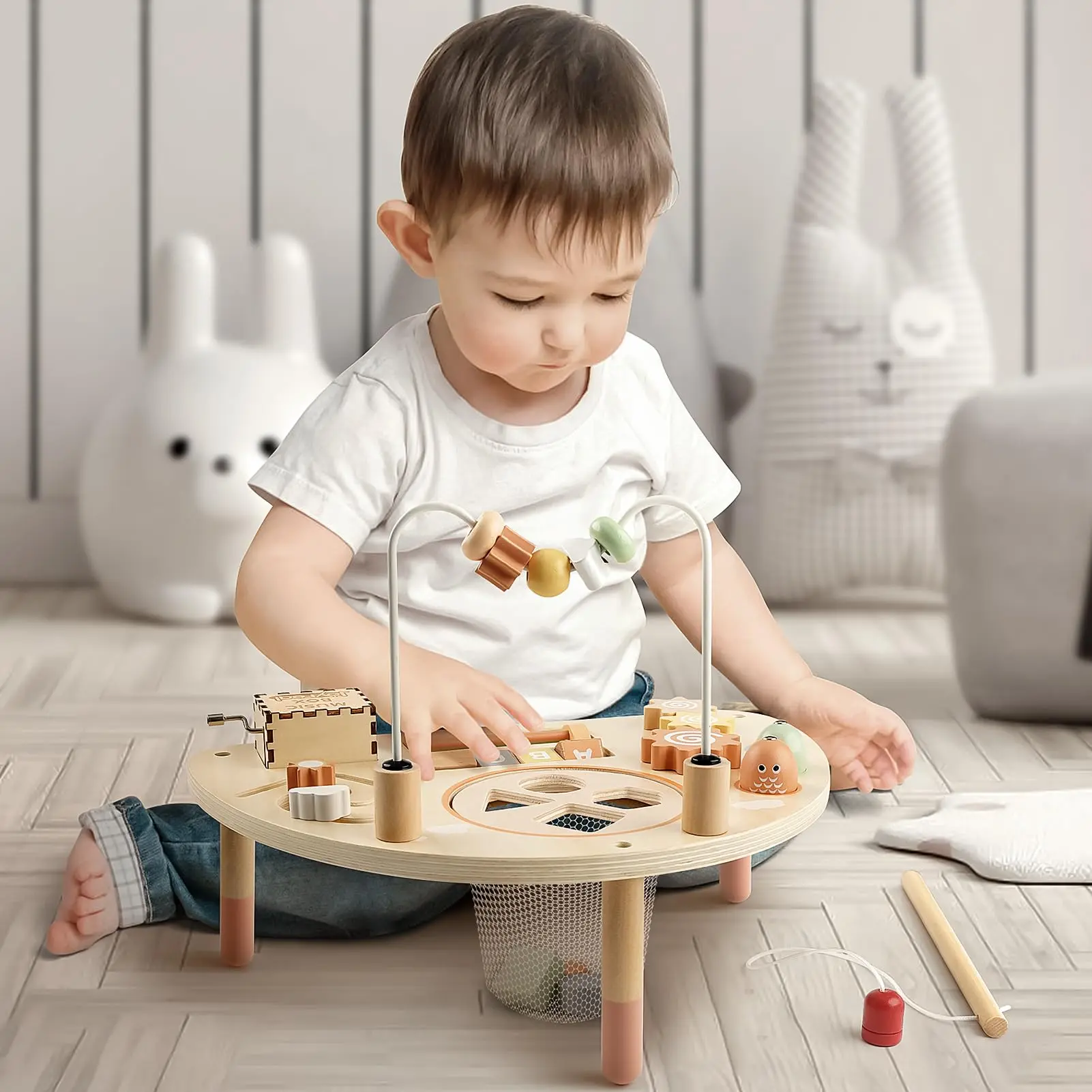 8-in-1 Wooden Montessori Activity Table for Toddlers