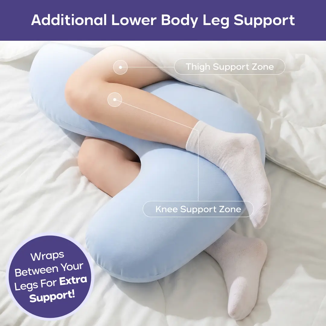 Full Body Ergonomic Support Pillow - Cooling Maternity & Pregnancy Relief 🤰💤