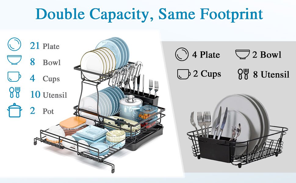 2 Tier Dish Drying Rack