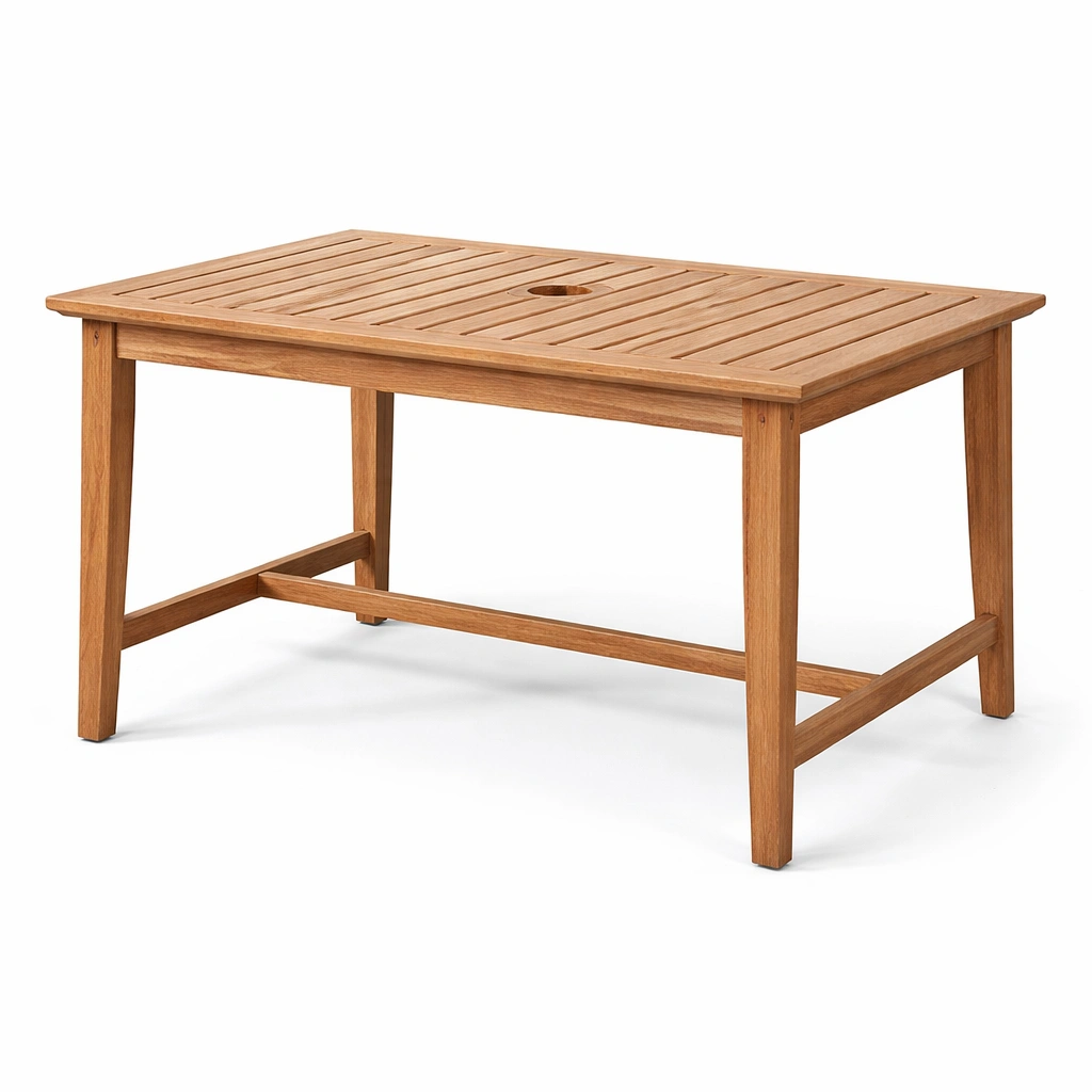 Mesa de comedor exterior de madera de teca-Nestiqueo