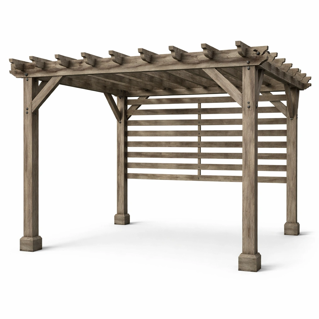 Pérgola de madera de pino para exteriores 300x400x250 cm-Nestiqueo