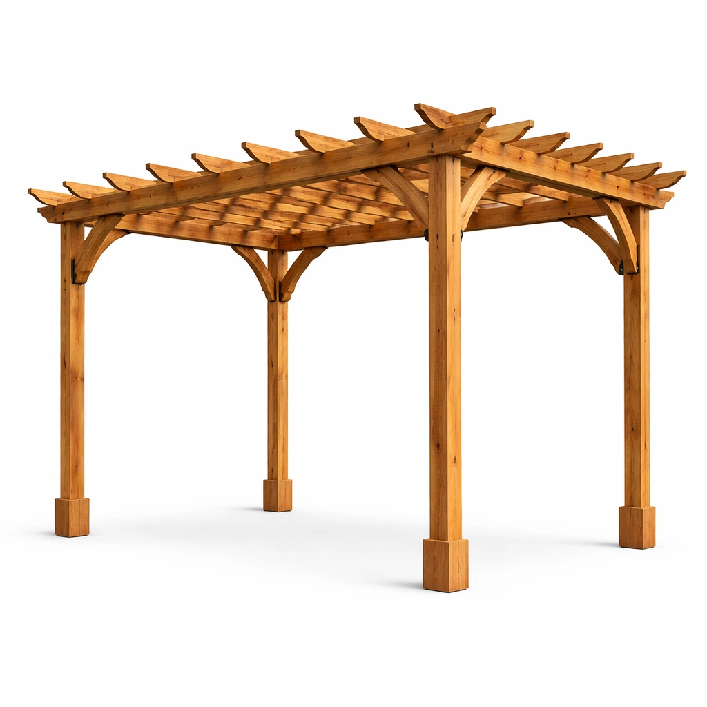 Pérgola de madera de cedro exterior 300x300x230 cm-Nestiqueo