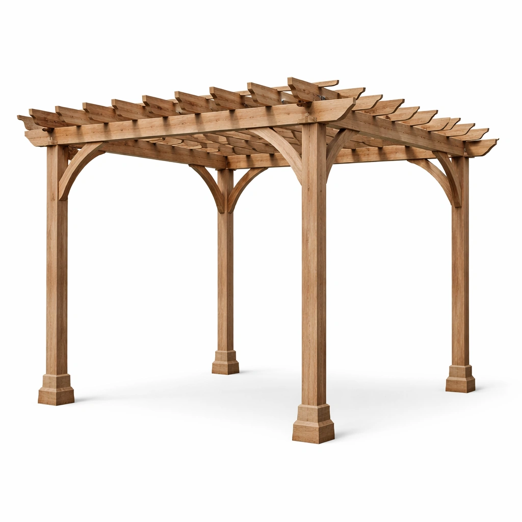 Pérgola de madera de cedro para exterior 300x300x240 cm-Nestiqueo