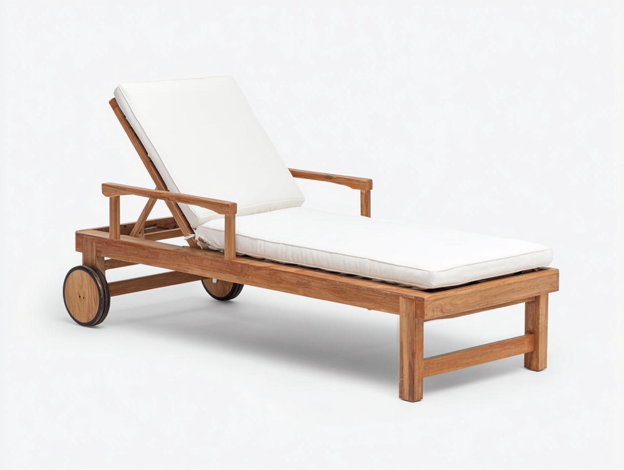 Sonnenliege-Gartenliege-Holz-200x70x90 cm-Natur-Wei?-verstellbar-mit Rollen-Armlehnen-Outdoor-Janoioabode