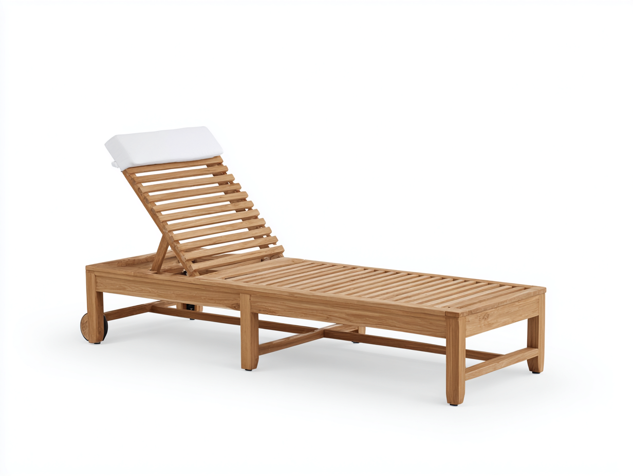 Sonnenliege-Gartenliege-Holz-200x70x85 cm-Natur-Wei?-verstellbar-mit Rollen-Komfort-Outdoor-Janoioabode