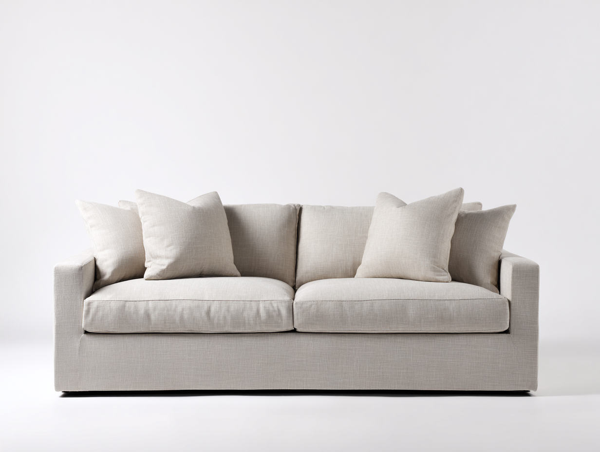 2-Sitzer Sofa - Stoffbezug Polsterung Wohnzimmer - 178x92x85 cm - Hellbeige - Modernes Design-Janoioabode