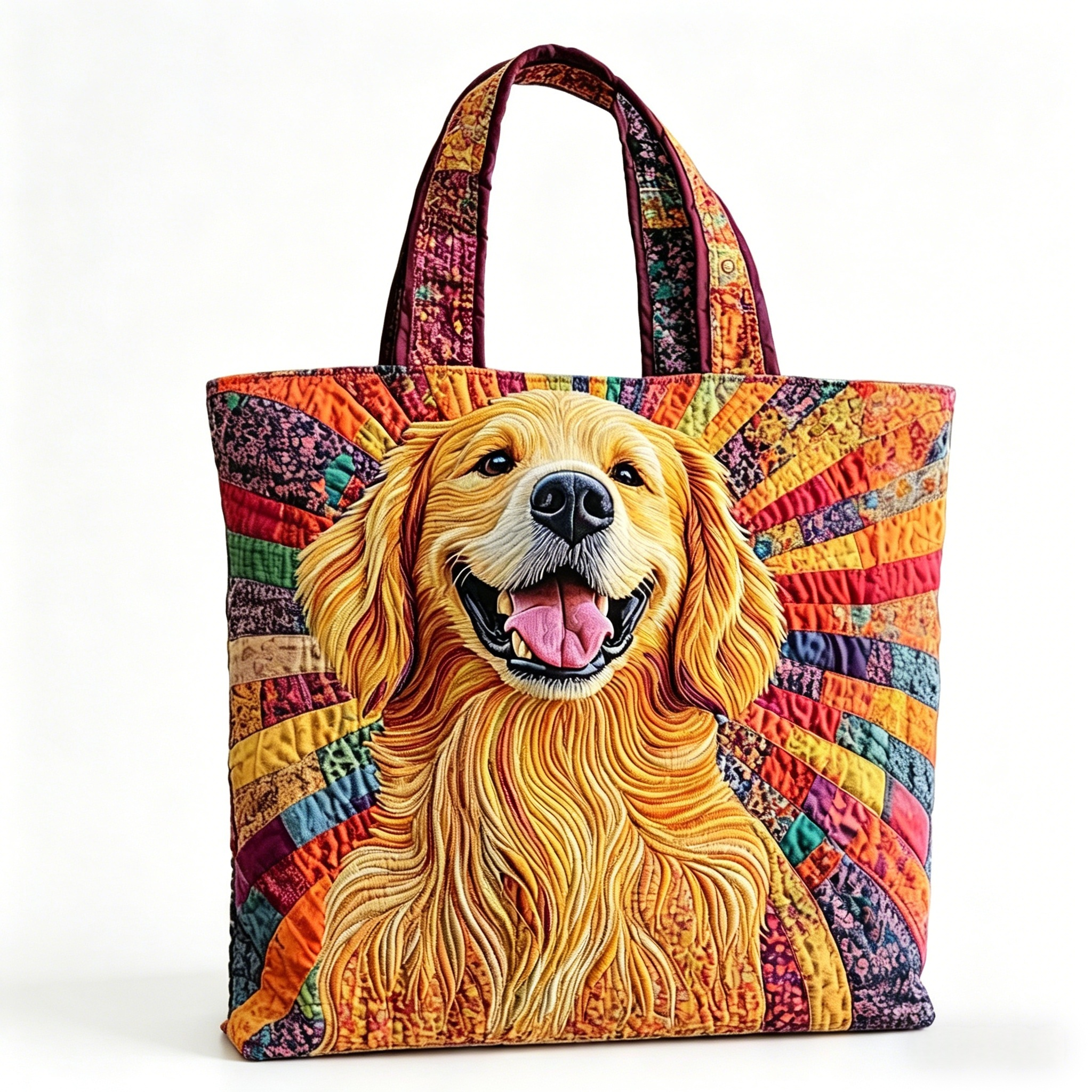 Golden Companions Quilted Tote Bag