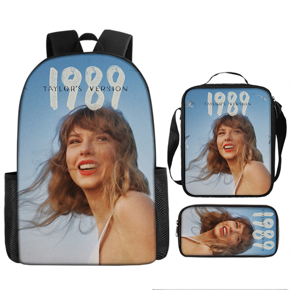 Taylor Swift Student School Bag Book Bag Casual Backpack Three-Piece Set