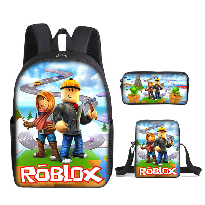 3D Game Roblox Backpack Set - Gift For Pupils, Large Capacity School Bag With Lunch Bag