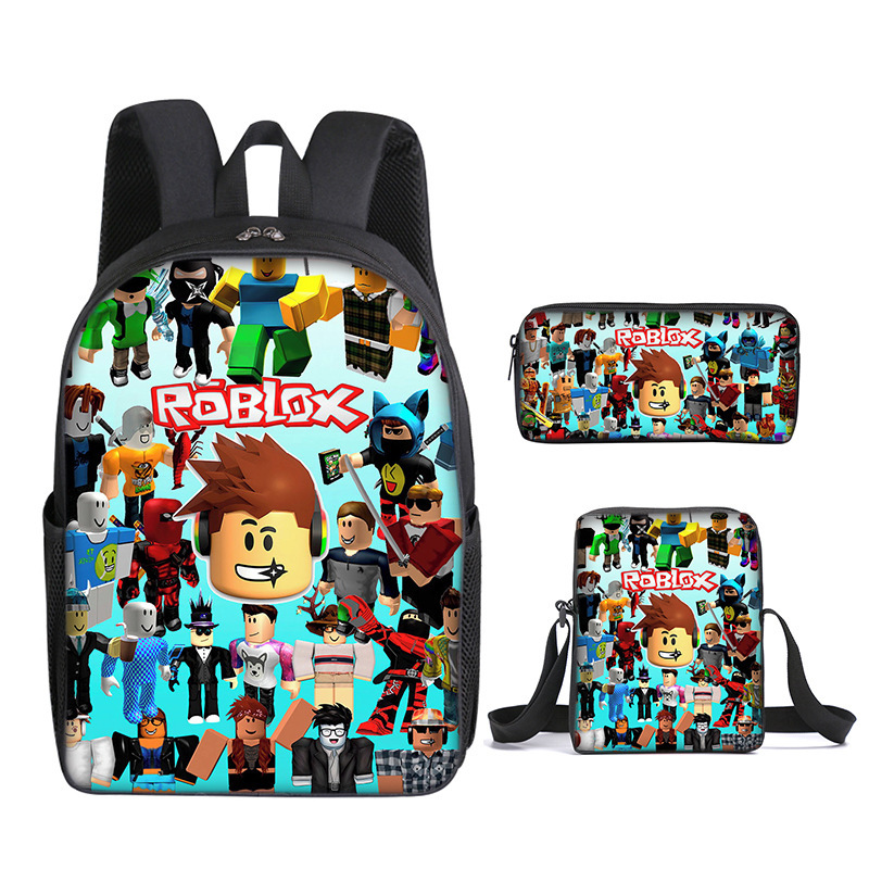 3D Game Roblox Backpack Set - Gift For Pupils, Large Capacity School Bag With Lunch Bag