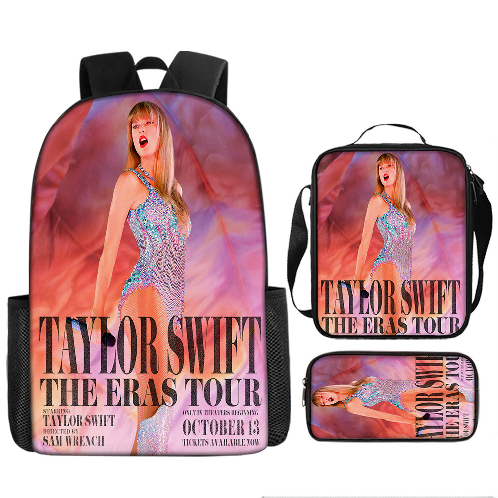 Taylor Swift Student School Bag Book Bag Casual Backpack Three-Piece Set