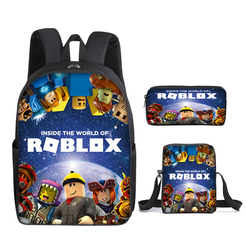 3D Game Roblox Backpack Set - Gift For Pupils, Large Capacity School Bag With Lunch Bag