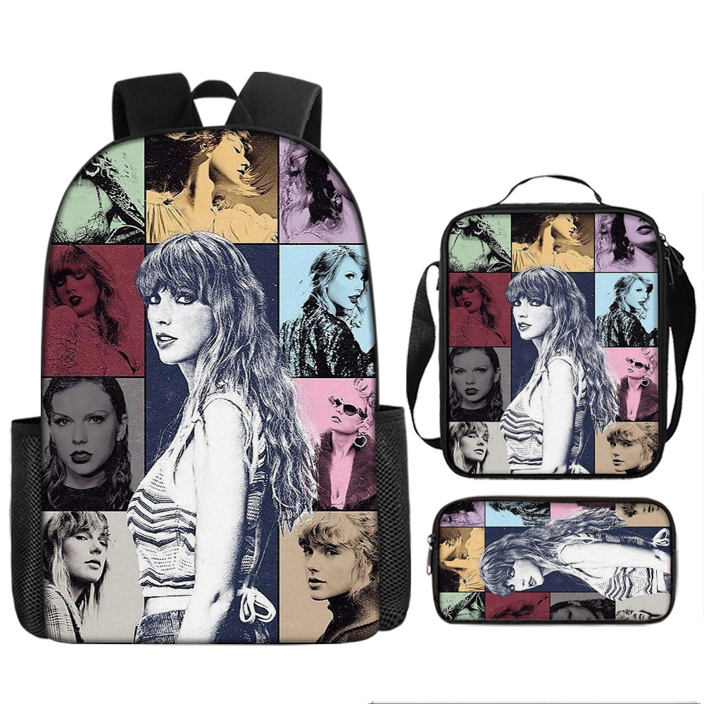 Taylor Swift Student School Bag Book Bag Casual Backpack Three-Piece Set