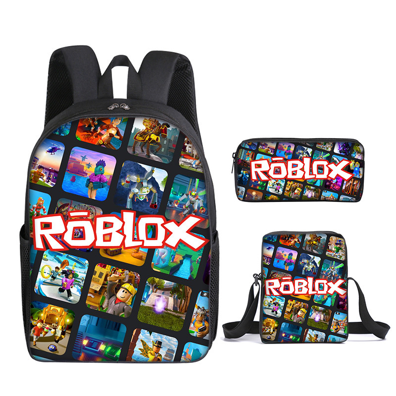 3D Game Roblox Backpack Set - Gift For Pupils, Large Capacity School Bag With Lunch Bag