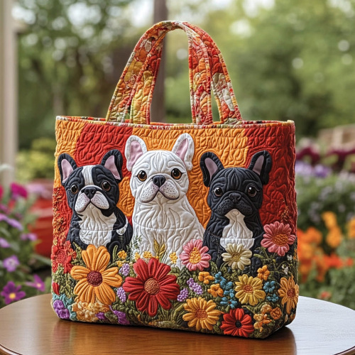 French Bulldog Quilted Tote Bag for Women