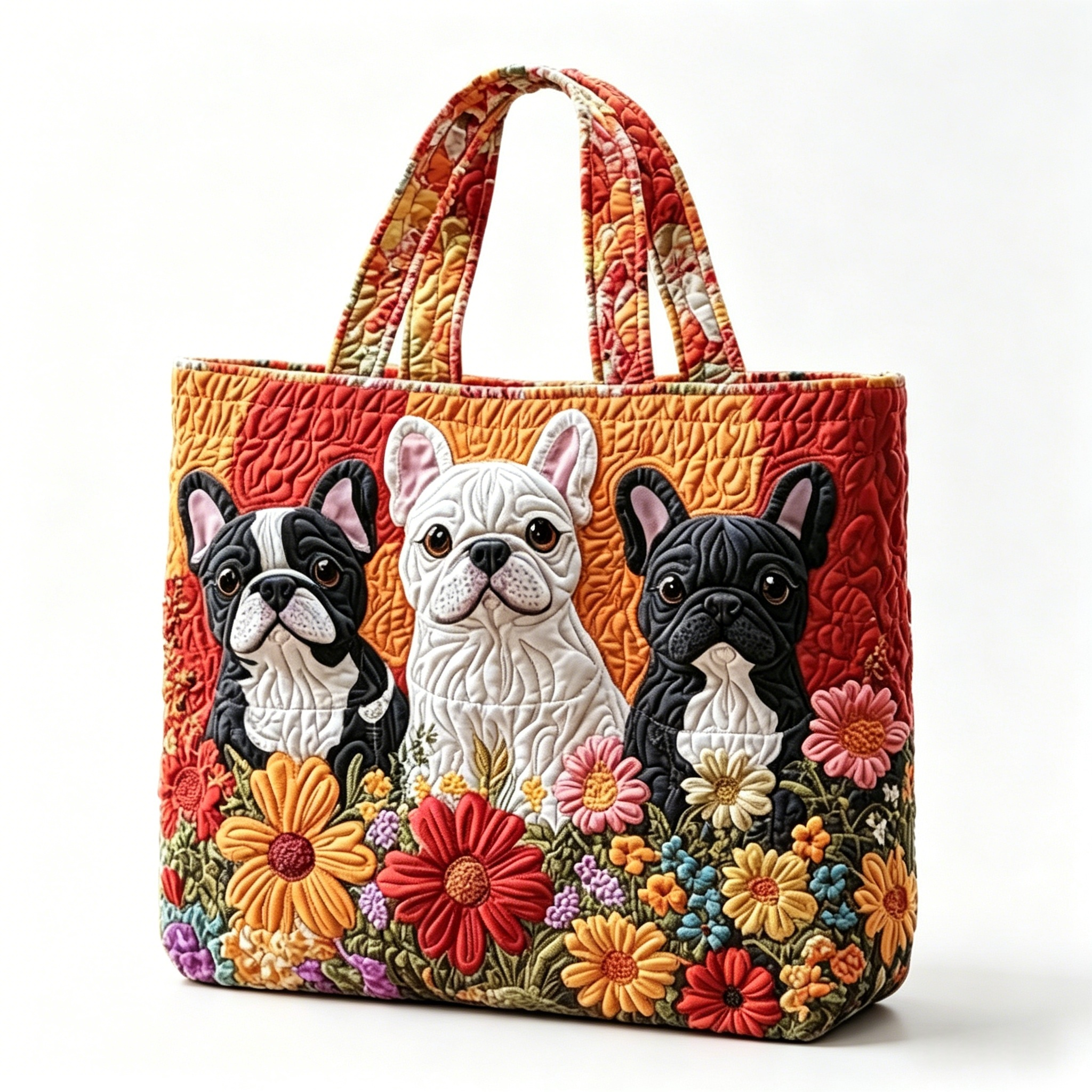 French Bulldog Quilted Tote Bag for Women