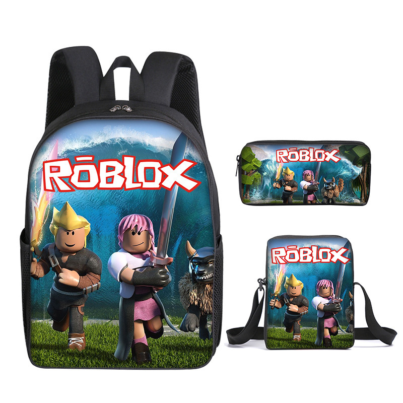 3D Game Roblox Backpack Set - Gift For Pupils, Large Capacity School Bag With Lunch Bag