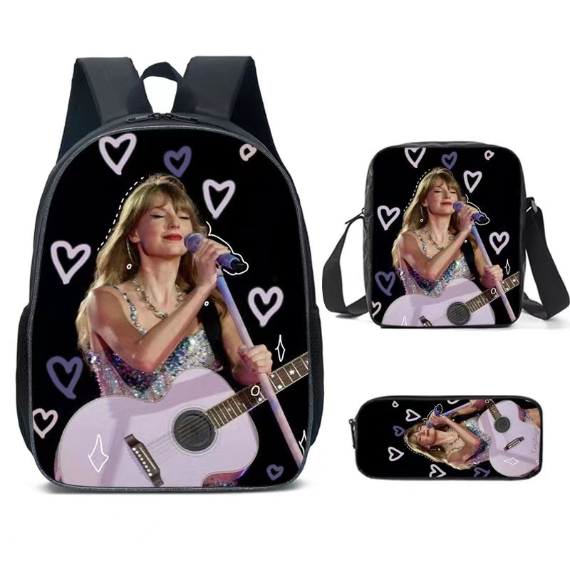 Taylor Swift Student School Bag Book Bag Casual Backpack Three-Piece Set