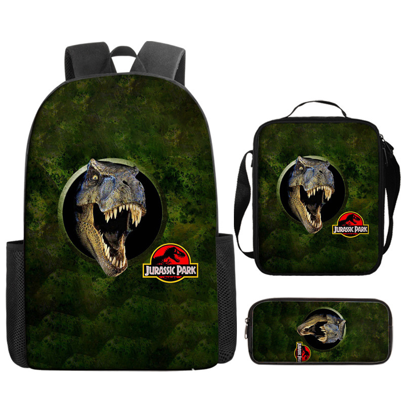 Jurassic World 3 Backpack Merch, Jurassic World Book Bag Casual Backpack Set Gift For Teenagers