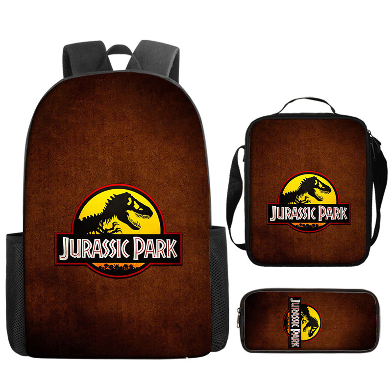 Jurassic World 3 Backpack Merch, Jurassic World Book Bag Casual Backpack Set Gift For Teenagers