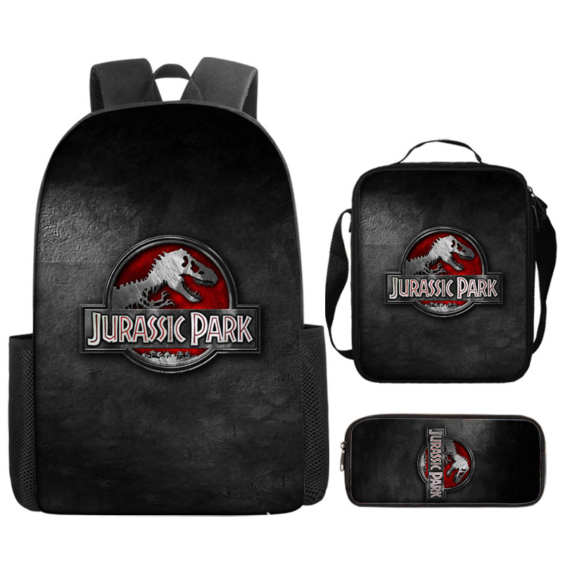 Jurassic World 3 Backpack Merch, Jurassic World Book Bag Casual Backpack Set Gift For Teenagers