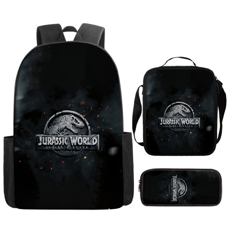 Jurassic World 3 Backpack Merch, Jurassic World Book Bag Casual Backpack Set Gift For Teenagers