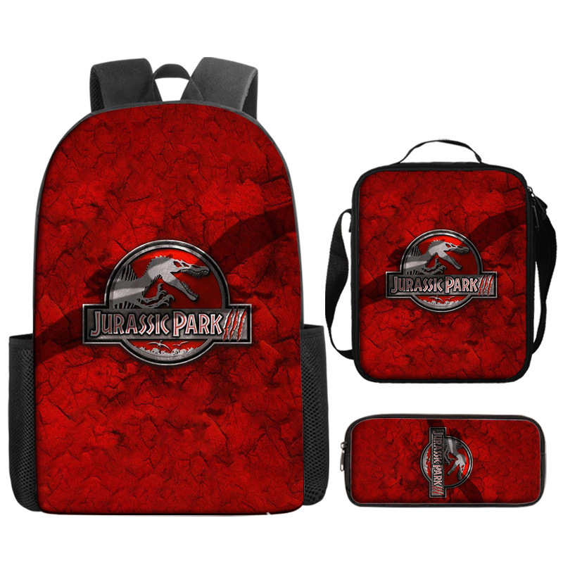 Jurassic World 3 Backpack Merch, Jurassic World Book Bag Casual Backpack Set Gift For Teenagers