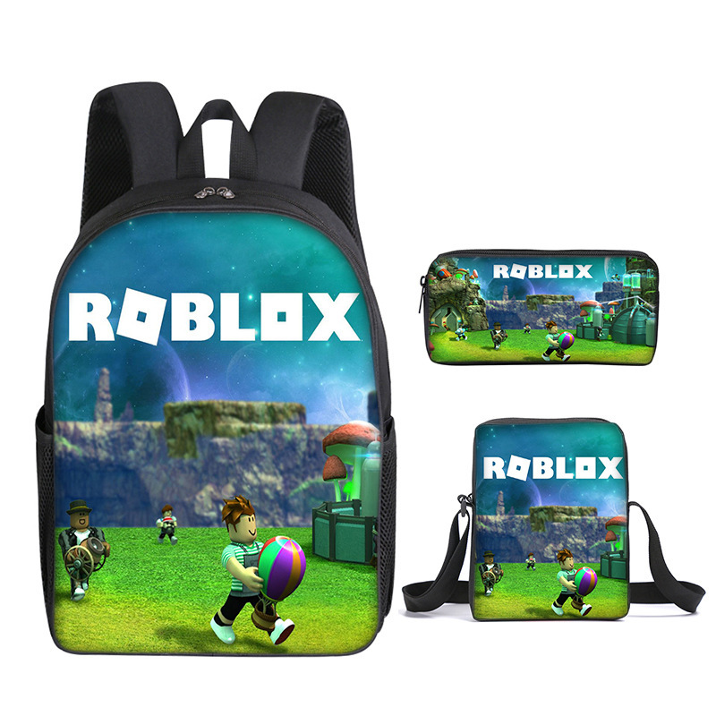 Student Schoolbag Roblox 3D Printed Three-Piece Set