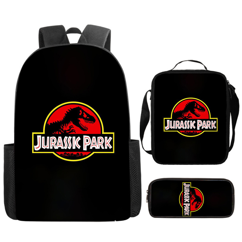 Jurassic World 3 Backpack Merch, Jurassic World Book Bag Casual Backpack Set Gift For Teenagers