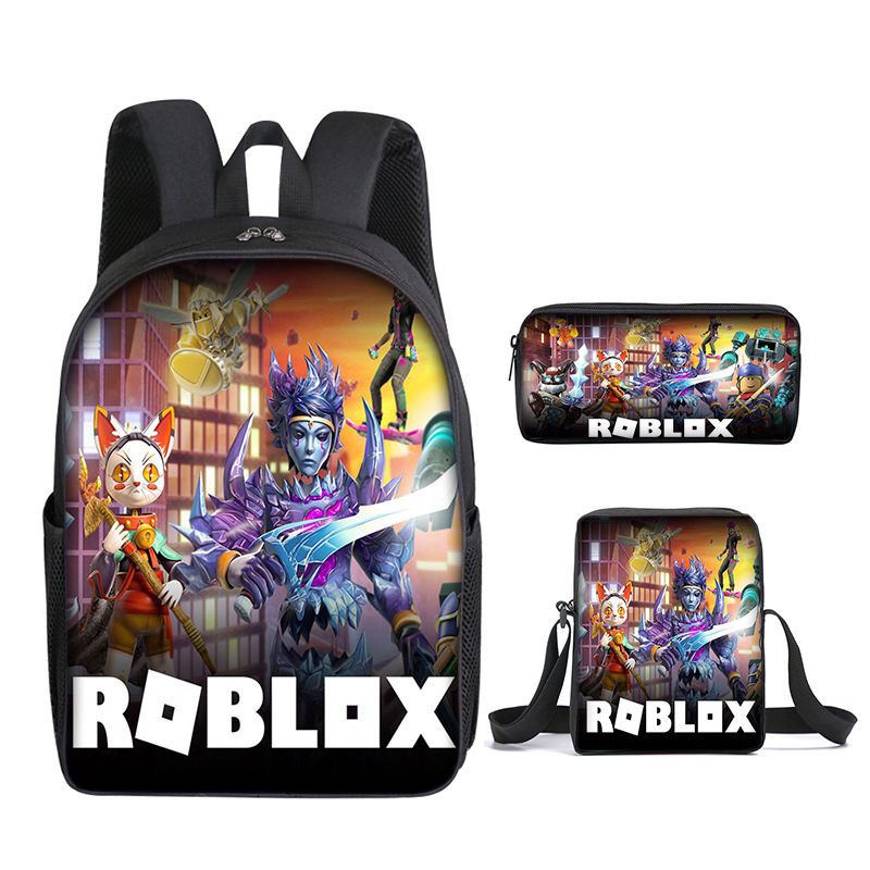 Student Schoolbag Roblox 3D Printed Three-Piece Set