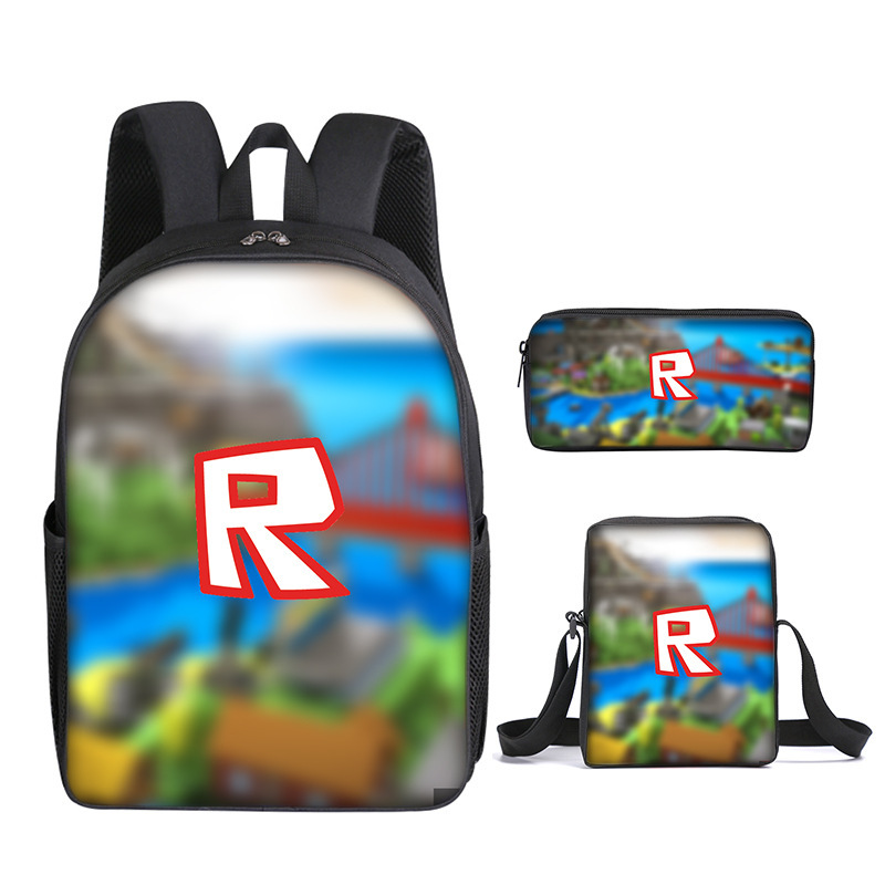 Student Schoolbag Roblox 3D Printed Three-Piece Set
