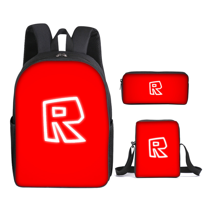 Student Schoolbag Roblox 3D Printed Three-Piece Set