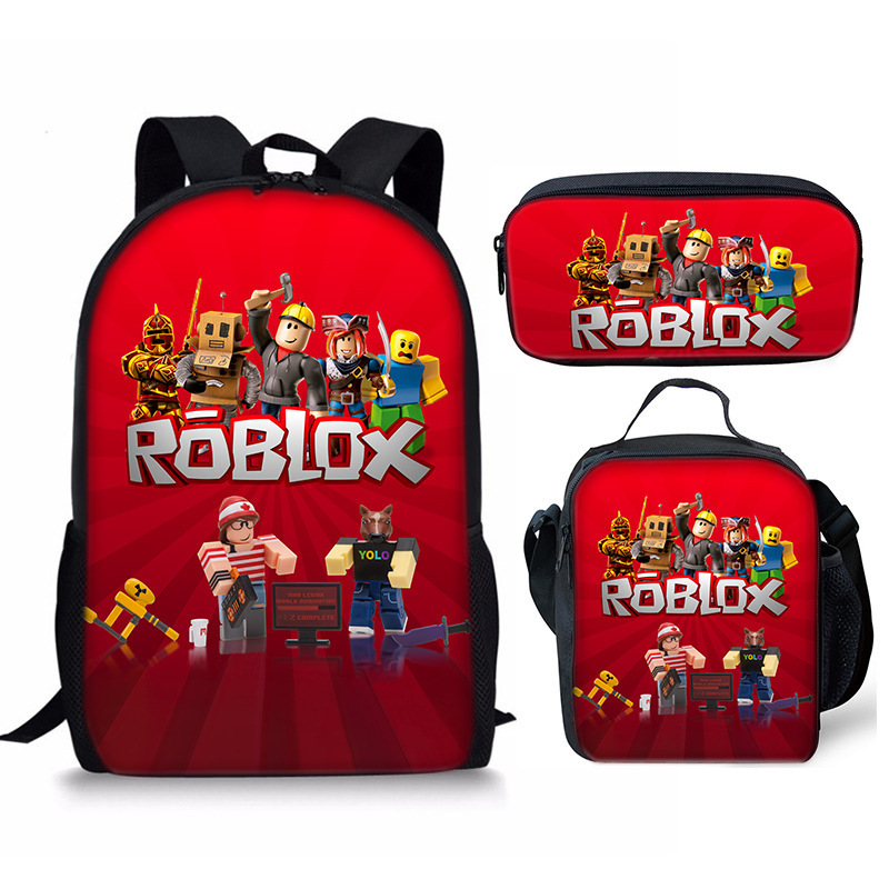 Student Schoolbag Roblox 3D Printed Three-Piece Set