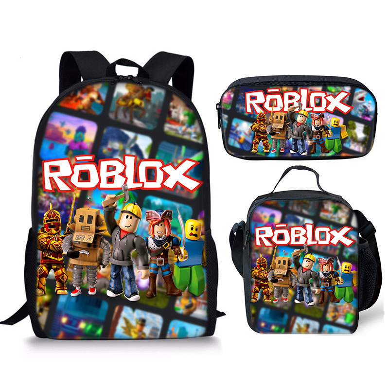 Student Schoolbag Roblox 3D Printed Three-Piece Set