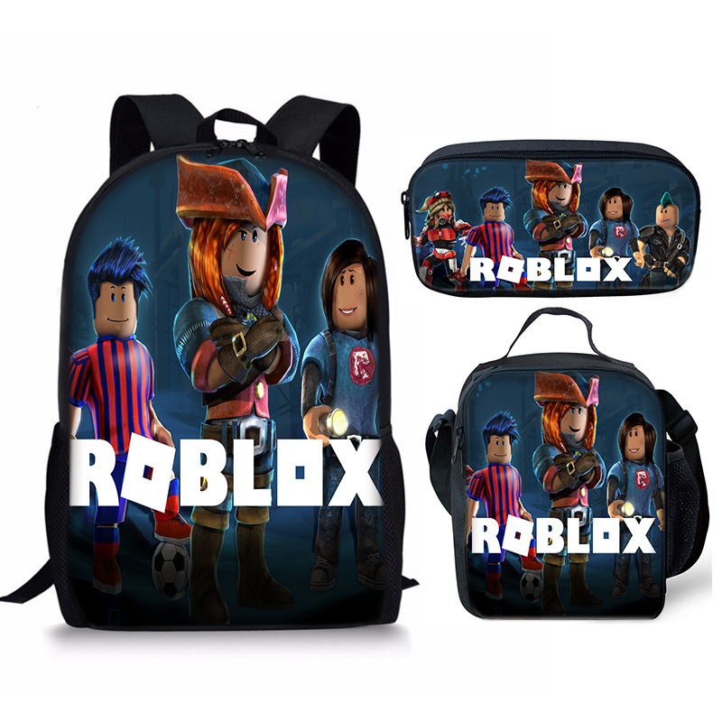 Student Schoolbag Roblox 3D Printed Three-Piece Set