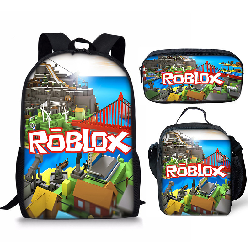 Student Schoolbag Roblox 3D Printed Three-Piece Set