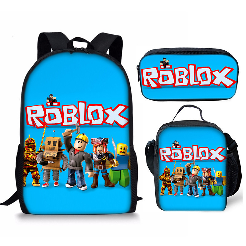 3Pcs/Set Roblox Backpack Kids Roblox School Bag Ideal Present