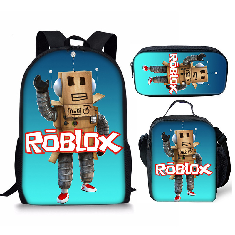 3Pcs/Set Roblox Backpack Kids Roblox School Bag Ideal Present