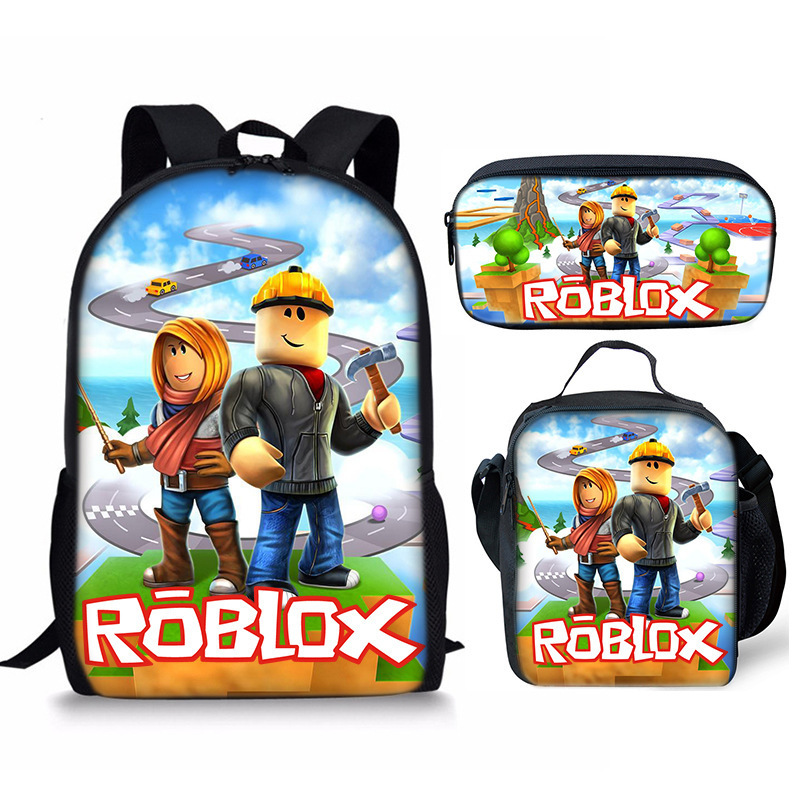 3Pcs/Set Roblox Backpack Kids Roblox School Bag Ideal Present