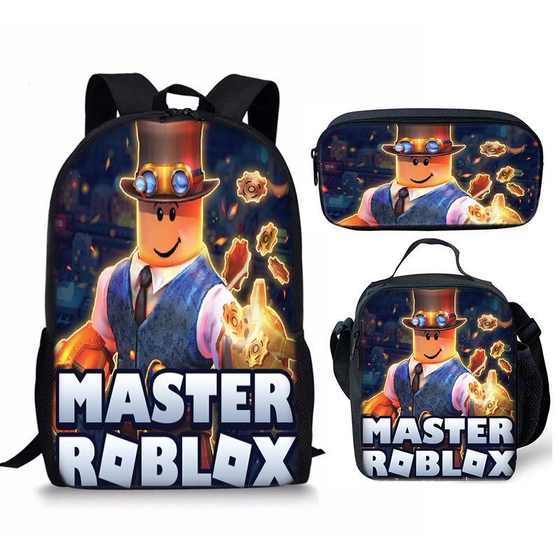 3Pcs/Set Roblox Backpack Kids Roblox School Bag Ideal Present