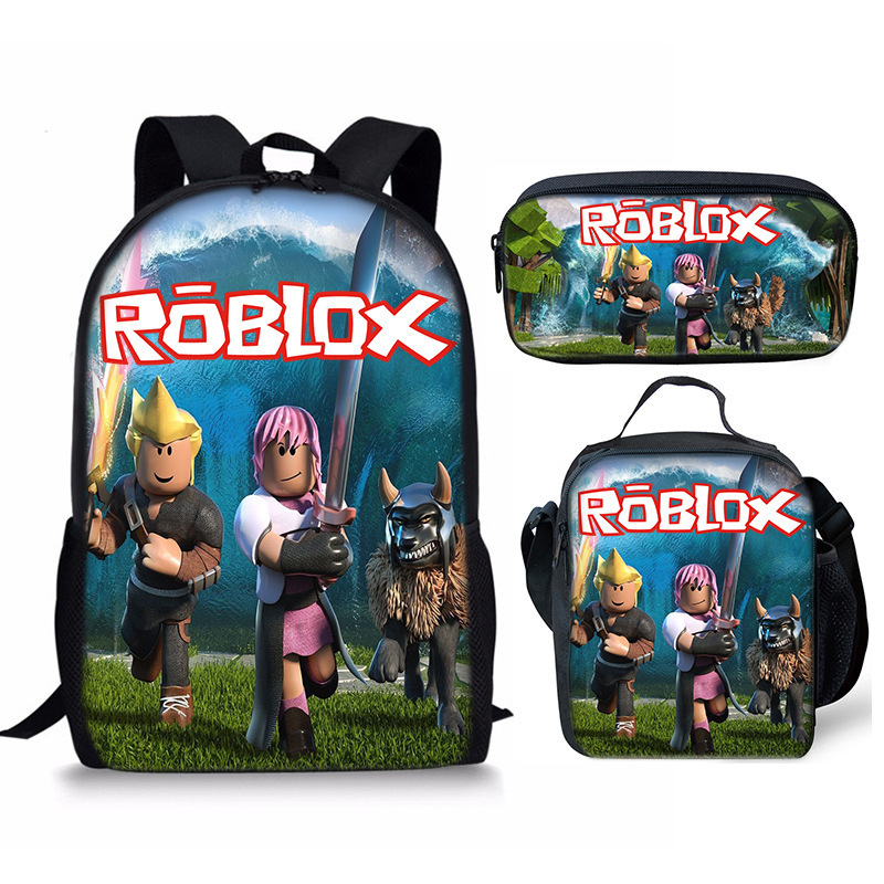 3Pcs/Set Roblox Backpack Kids Roblox School Bag Ideal Present