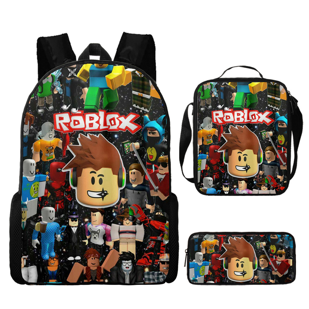 3Pcs/Set Roblox Backpack Kids Roblox School Bag Ideal Present